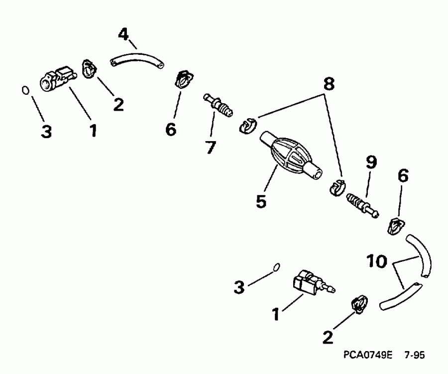 ��������� ����� Evinrude SE35RWECS 1998  - 5 / 16 ���� I.d.