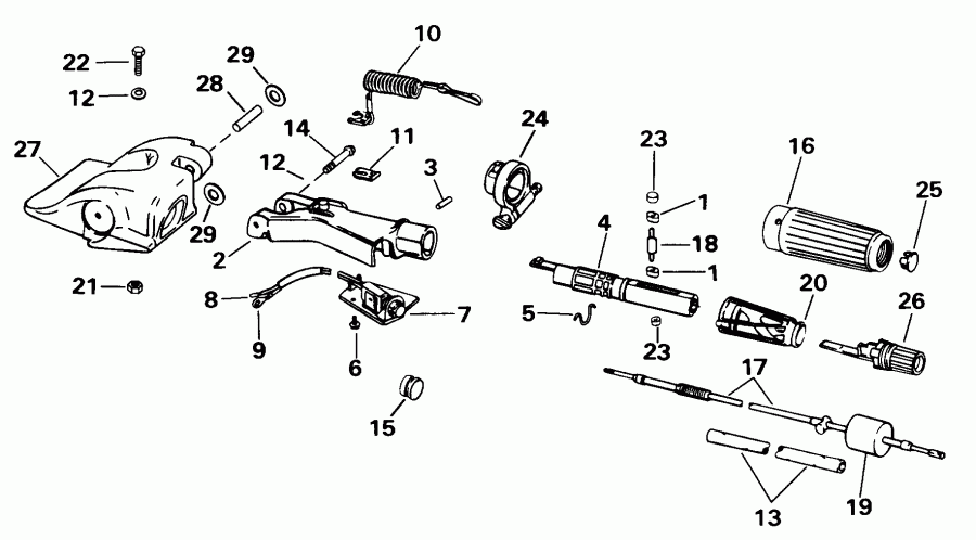 ����� EVINRUDE SE35RWLECS 1998  - eering & Shift Handle
