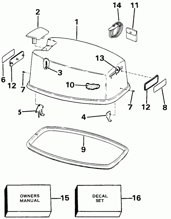 �������� ����� EVINRUDE SE40RPT2 1998  - wer Engine Cover / wer ������ ��������� (�����)