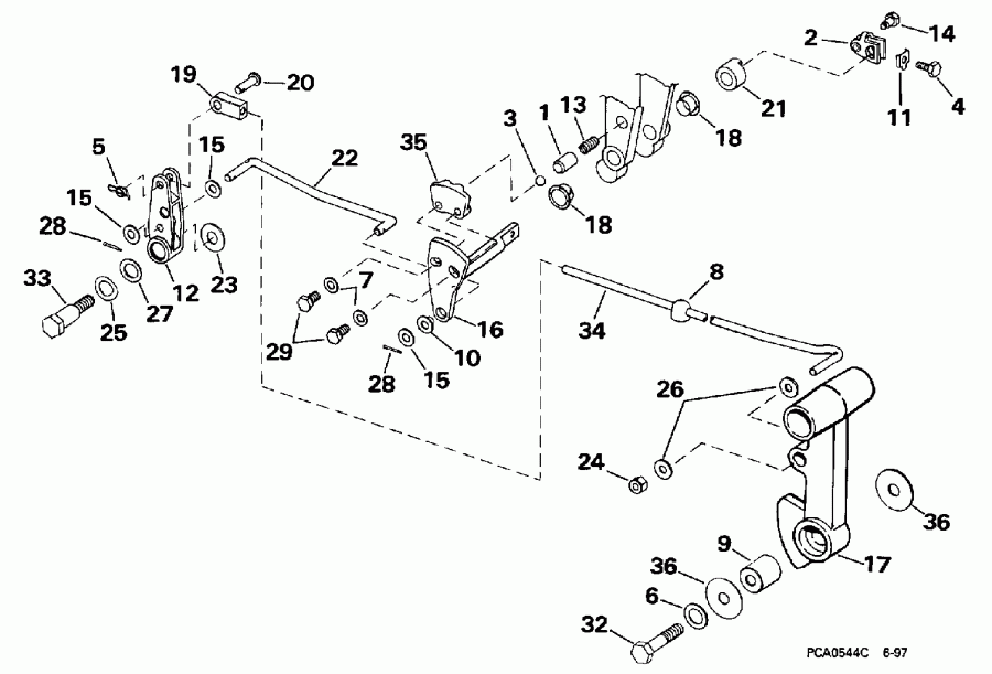 ��������� ����� Evinrude SE40RSLR 1998  - ift ��������� �������� / ift Linkage