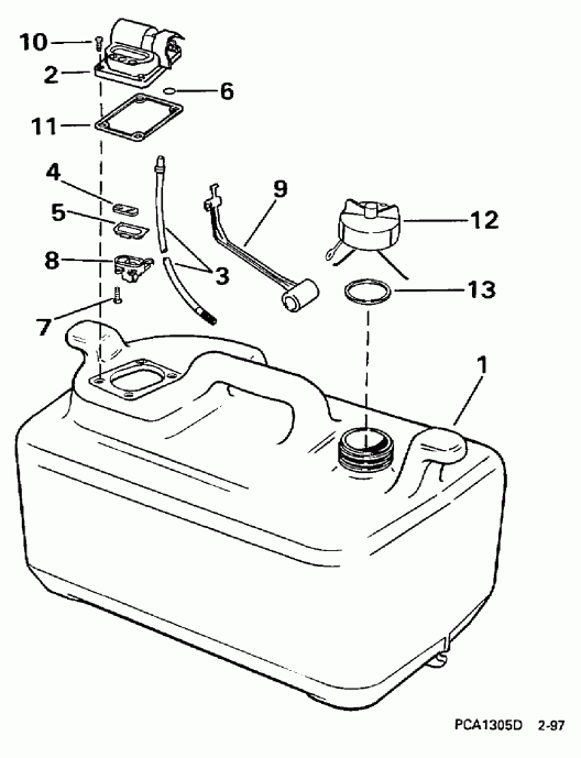 ��������� ����� Evinrude SE55RSLM2 1998  -  6 Gallon - 6 ������