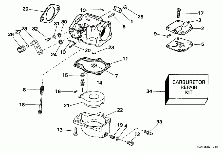 ��������� �������� ����� Evinrude SE55RSM2 1998  - rburetor - rburetor
