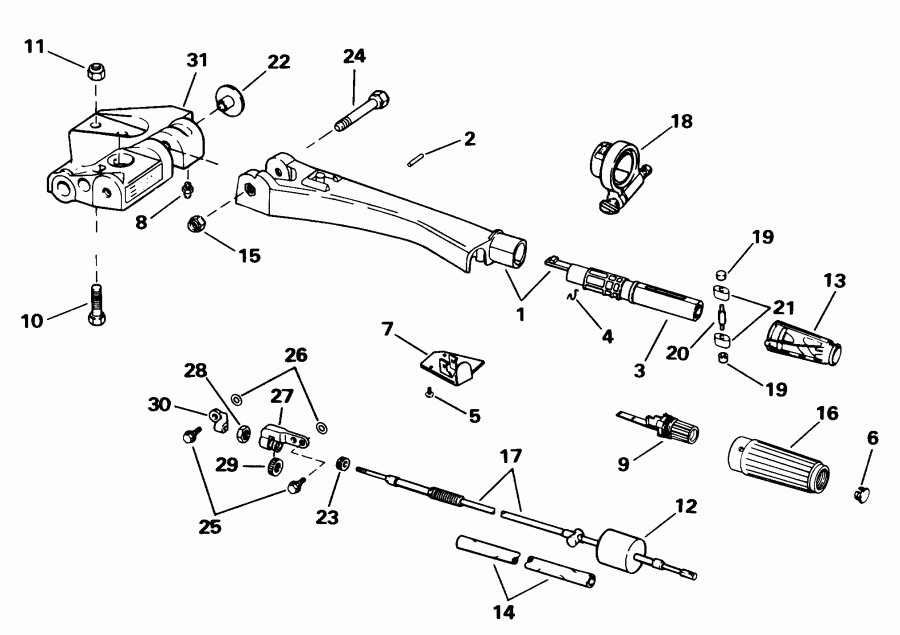 �������� ����� Evinrude SE55RSYM2 1998  - ee������ Handle / eering Handle