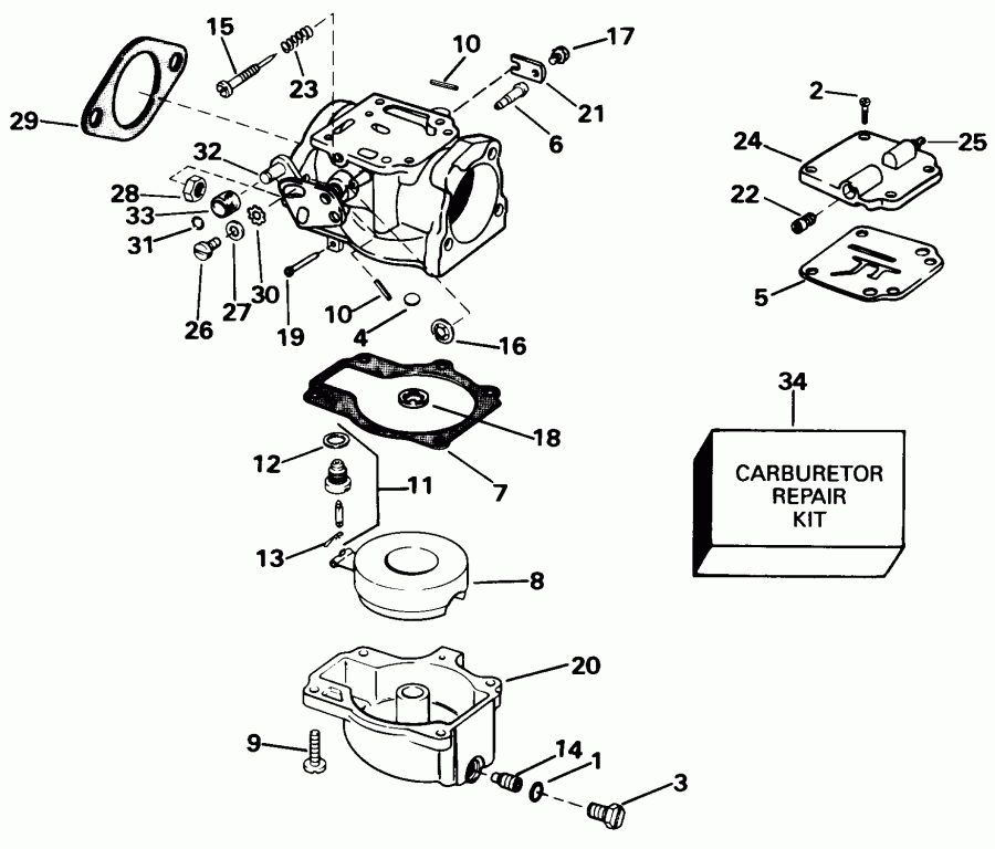 ��������� ����� EVINRUDE SE65WMLD 1998  - rburetor