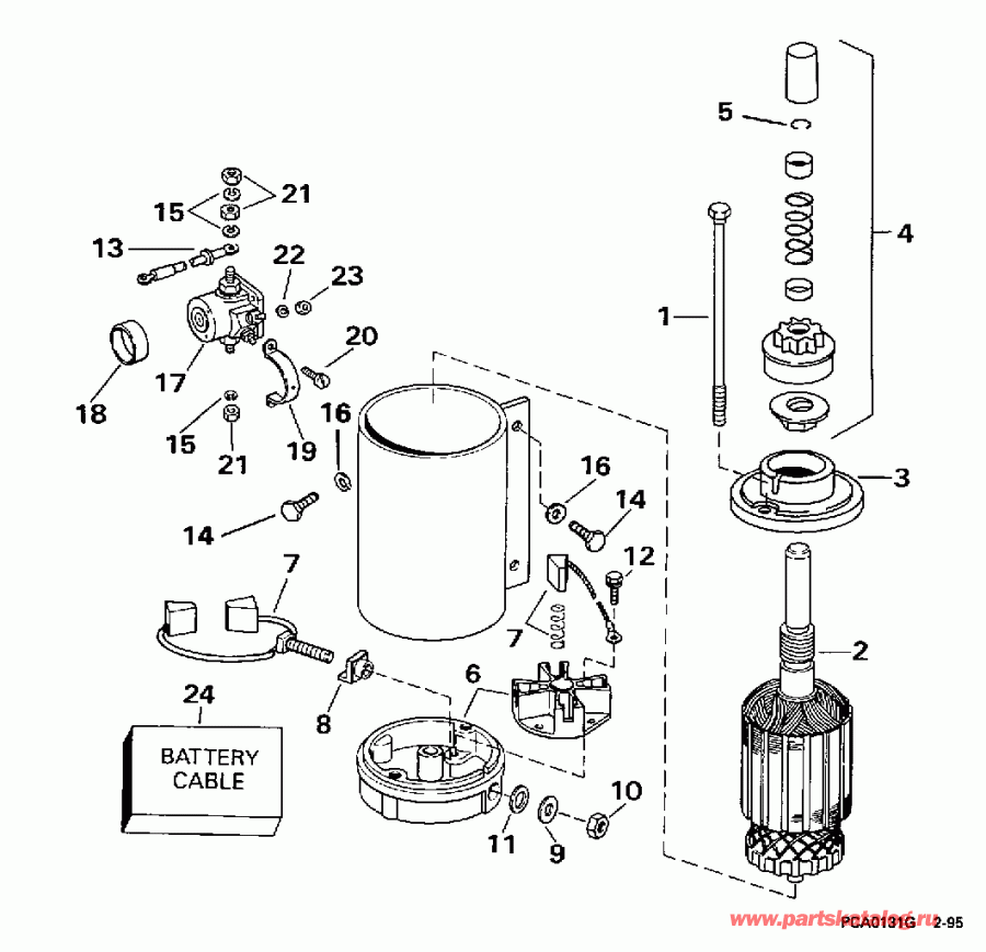 ��������� ��������� EVINRUDE SE65WMYD 1998  - ectric ������� - ectric Starter
