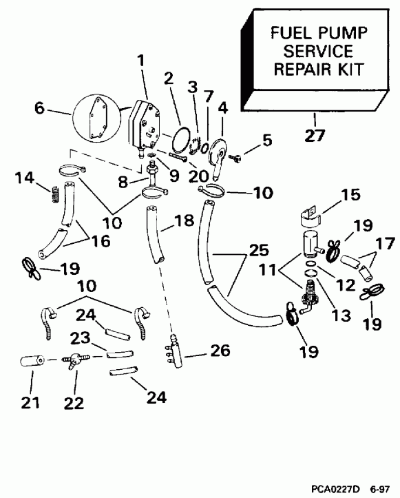 ��������� EVINRUDE SE65WMYD 1998  - el ����� & ������ / el Pump & Filter
