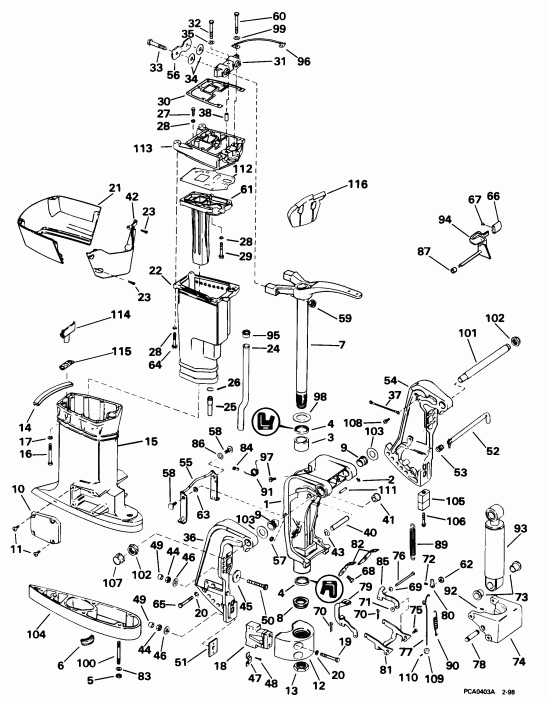 ��������� ��������� EVINRUDE SE65WMYD 1998  - dsection