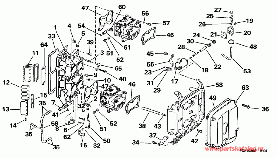 ��������� Evinrude XE90TSLECM 1998  - take Manifold - take ���������