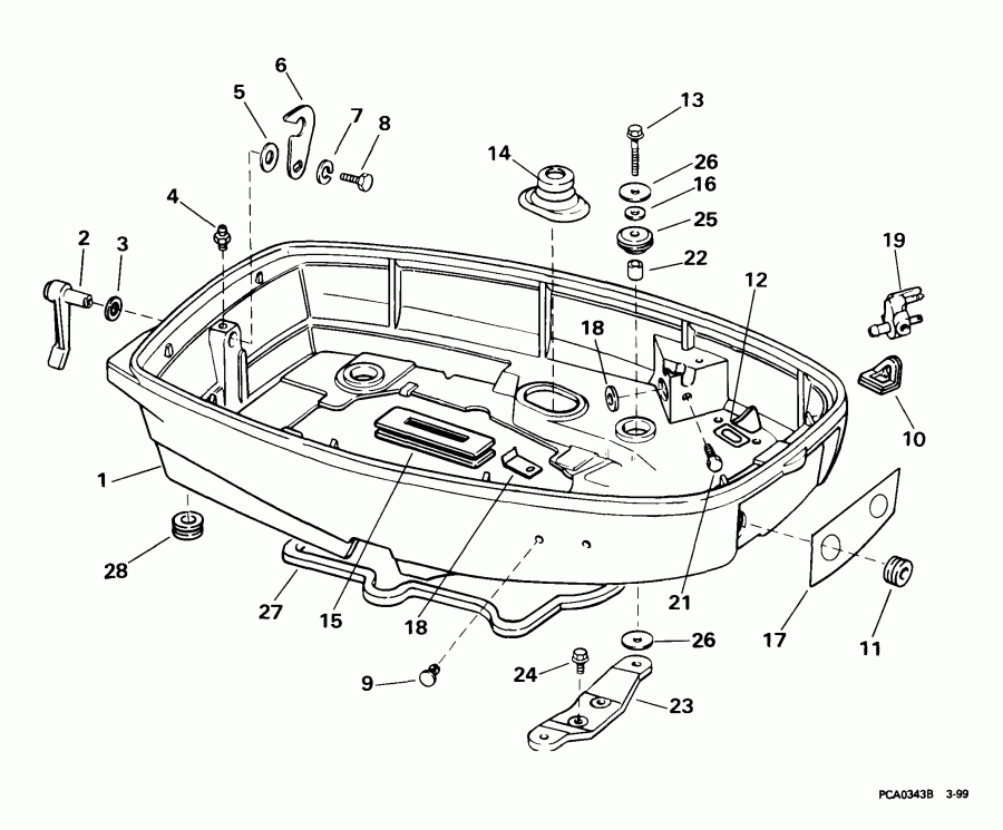 ��������� ����� EVINRUDE BE30BAEEC 1999  - wer Engine Cover / wer ������ ��������� (�����)