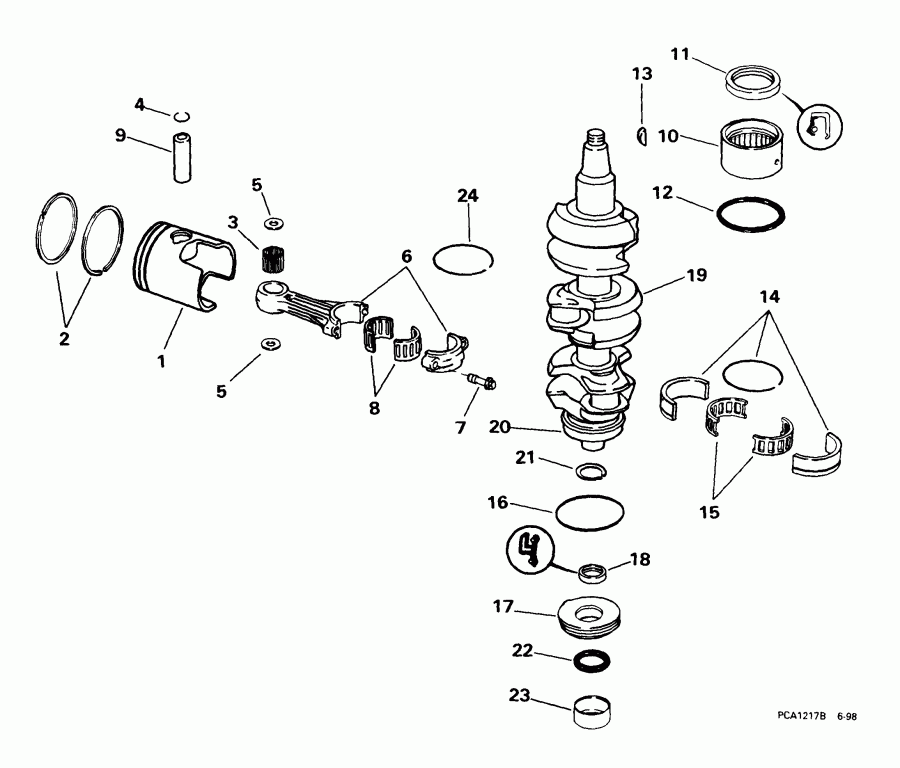 ��������� ������� BE35AREEA 1999  - ankshaft & Piston - ank��� & �������