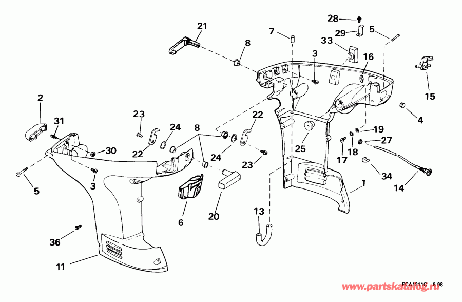 ��������� ��������� Evinrude BE35KEEM 1999  - wer ������ ��������� (�����) / wer Engine Cover