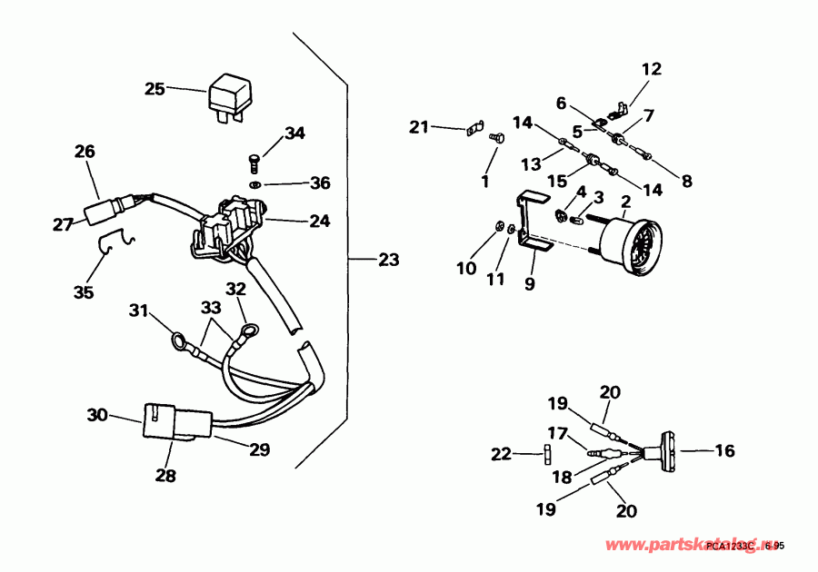 ��������� ��������� Evinrude BE35KEEM 1999  - wer Trim / tilt ���������