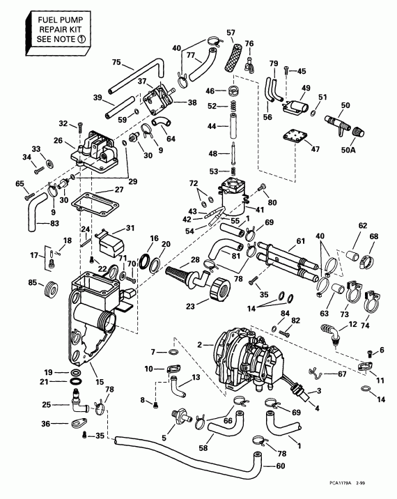 ��������� EVINRUDE E100WPLEEC 1999  - el Bracket & Components - el ��������� & Components