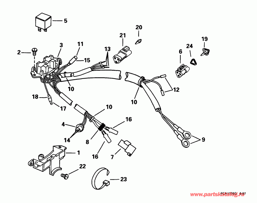 ��������� ����� EVINRUDE E100WPLEEC 1999  - wer Trim/tilt Electrical - wer Trim / tilt ���������
