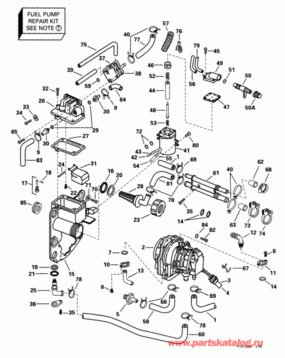 ��������� EVINRUDE E100WPXEEC 1999  - el ��������� & Components - el Bracket & Components