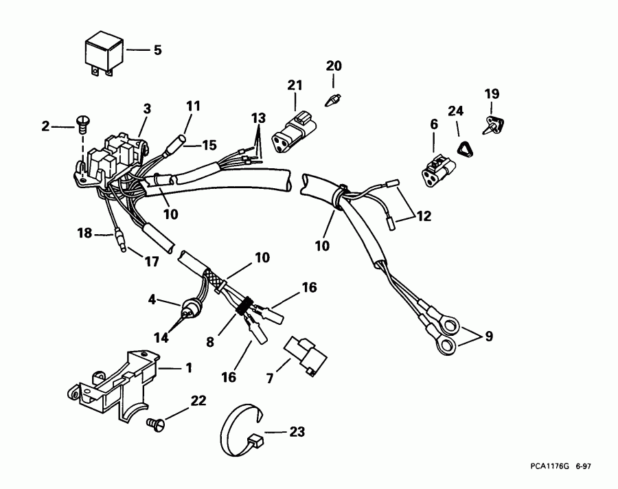�������� ��������� ����� EVINRUDE E100WPXEEC 1999  - wer Trim / tilt ���������