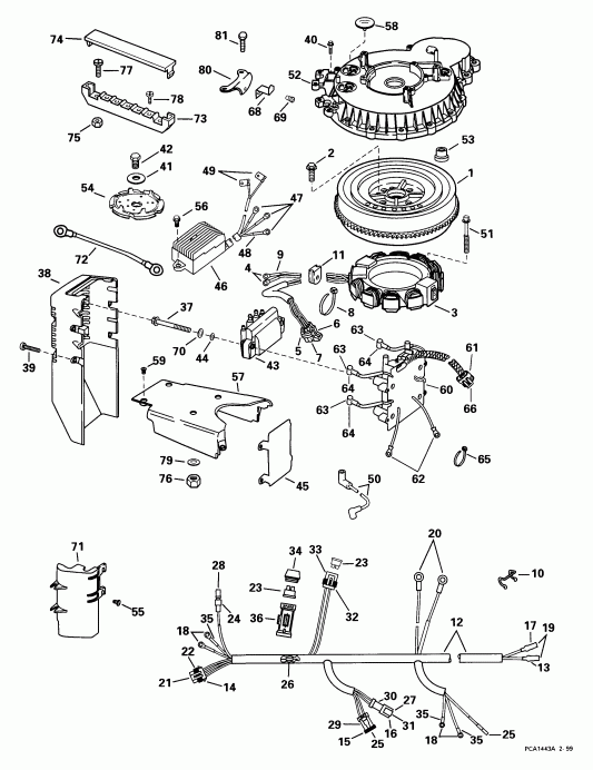 ��������� �������� ����� EVINRUDE E105WELEES 1999  -  105we Models / 105we Models