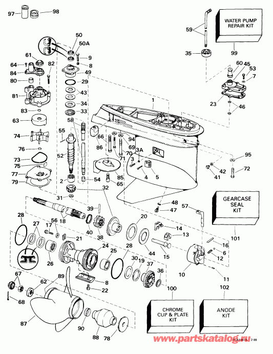 �������� ��������� ����� EVINRUDE E105WPLEES 1999  - arcase / arcase