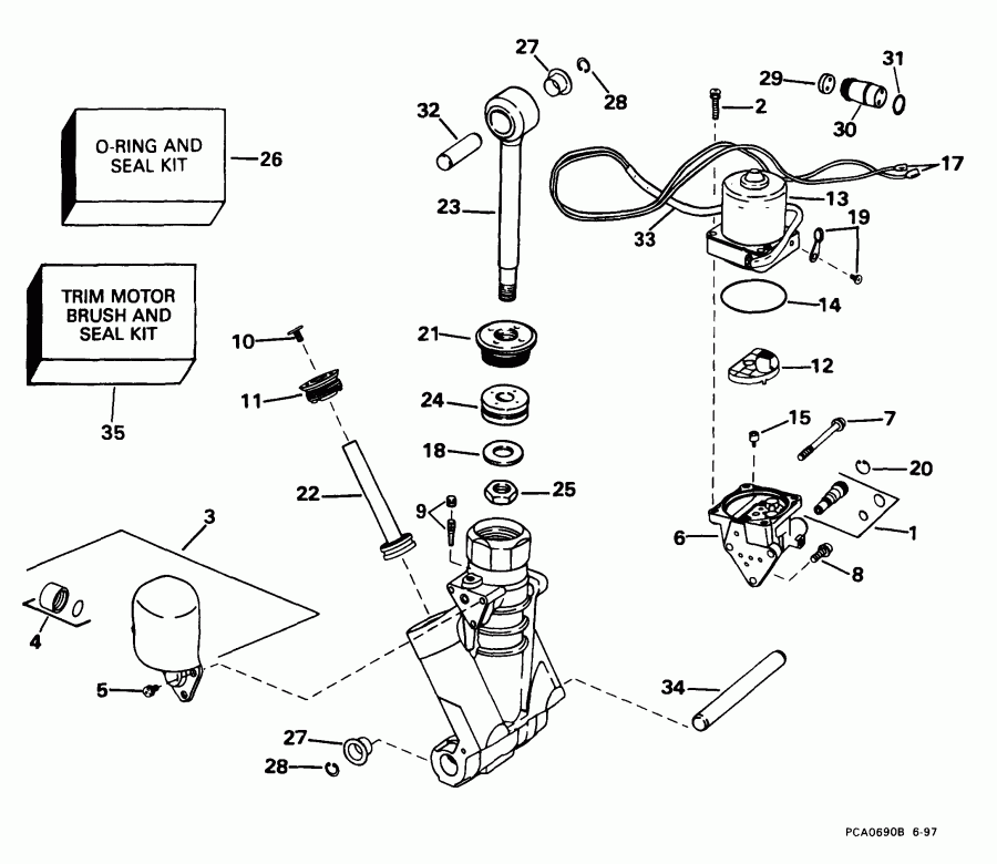  Evinrude E105WPLEES 1999  - wer Trim / tilt Hydraulic Assembly