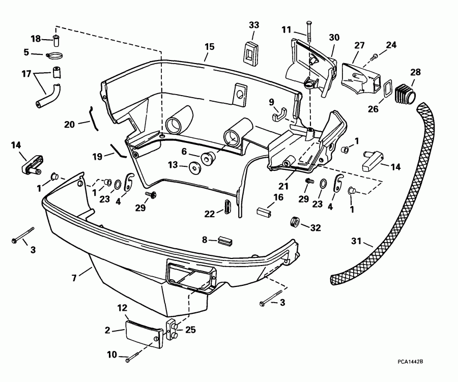 �������� ����� Evinrude E105WPXEES 1999  - wer Engine Cover