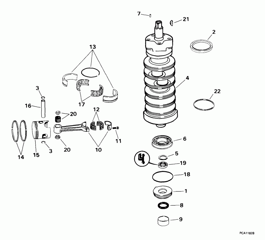 ��������� ����� ������� E105WRLEES 1999  - ankshaft & Piston