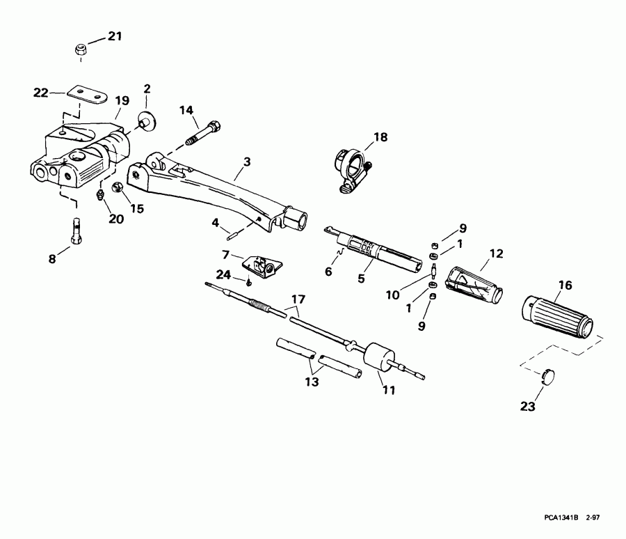  Evinrude E105WRLEES 1999  - ee Handle - eering Handle