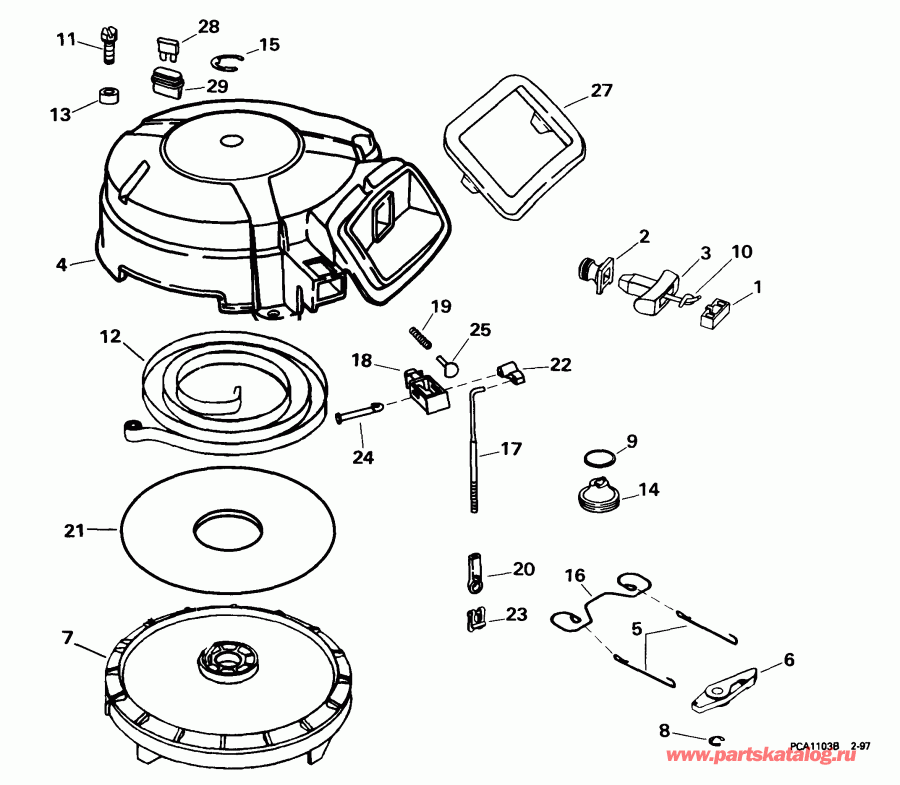 ��������� ��������� Evinrude E10EBL4EEB 1999  - wind Starter / wind �������
