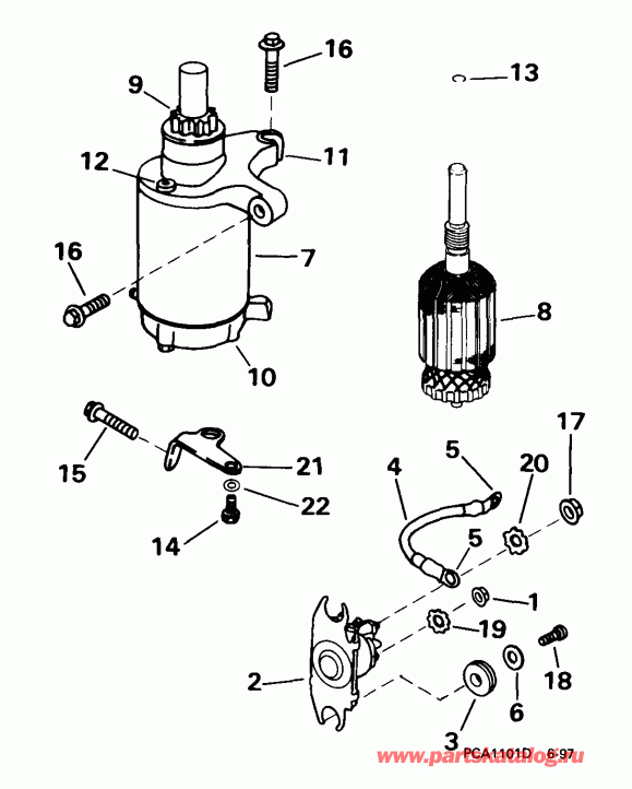 ��������� ��������� EVINRUDE E10EL4EEB 1999  - arter Motor & Solenoid / arter Motor & Solenoid