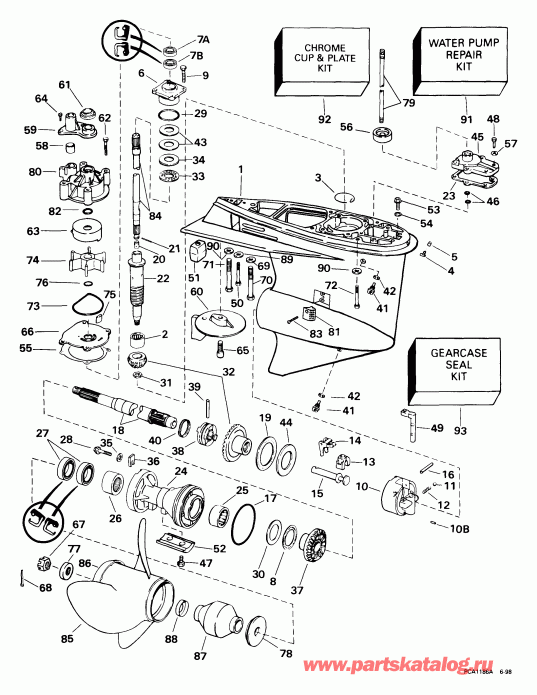 �������� ��������� ����� EVINRUDE E115FPLEEN 1999  - Fpl, Fsl Models