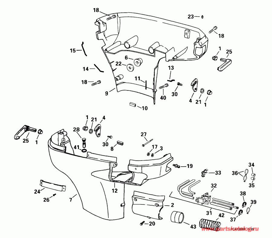 �������� ��������� ����� Evinrude E115FPXEEC 1999  - wer Engine Cover
