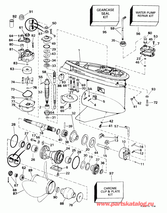 �������� ��������� ����� EVINRUDE E115FSLEEN 1999  - Fpx Models