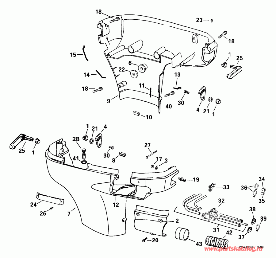 �������� ����� Evinrude E150FCXEEA 1999  - wer Engine Cover