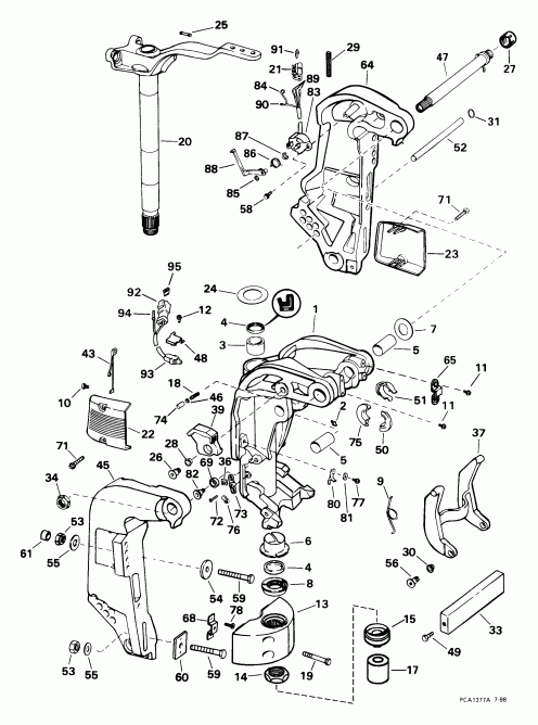 ��������� �������� ����� Evinrude E150FCXEEN 1999  - dsection