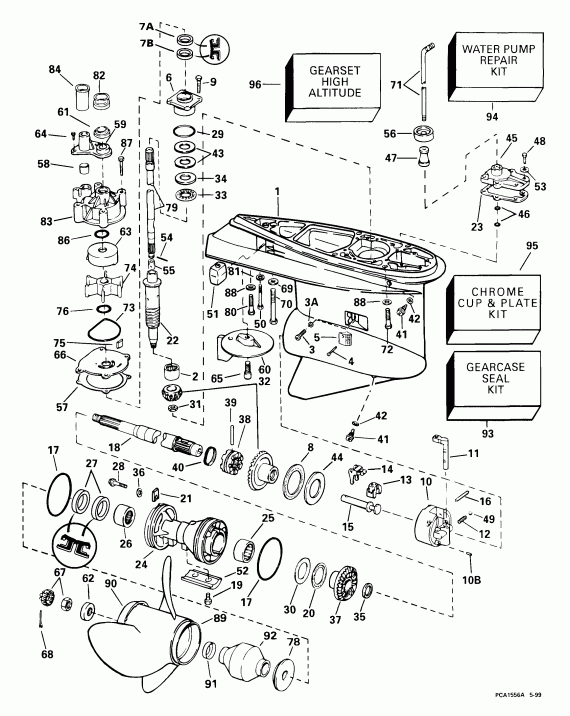 ����� Evinrude E150FPLEEA 1999  -  Standard Rotation -- Fsl, Fpx Models / �������� Rotation -- Fsl, Fpx Models