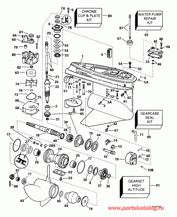 ��������� ����� EVINRUDE E150FPXEEO 1999  -  Standard Rotation -- Fpl Models / �������� Rotation -- Fpl Models