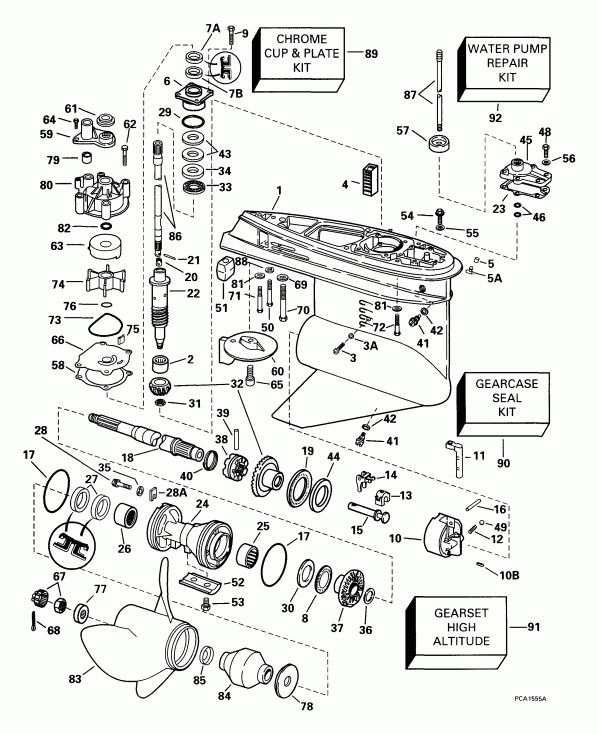   Evinrude E150FSLEEO 1999  -  Standard Rotation -- Fpl Models
