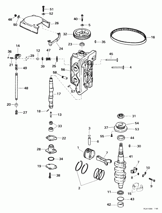 ��������� ������� E15EL4EEB 1999  - linder Head & Crankshaft - linder Head & ��������