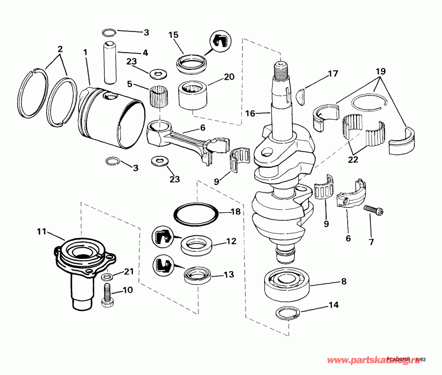 ��������� ������� E15WREES 1999  - ankshaft & Piston