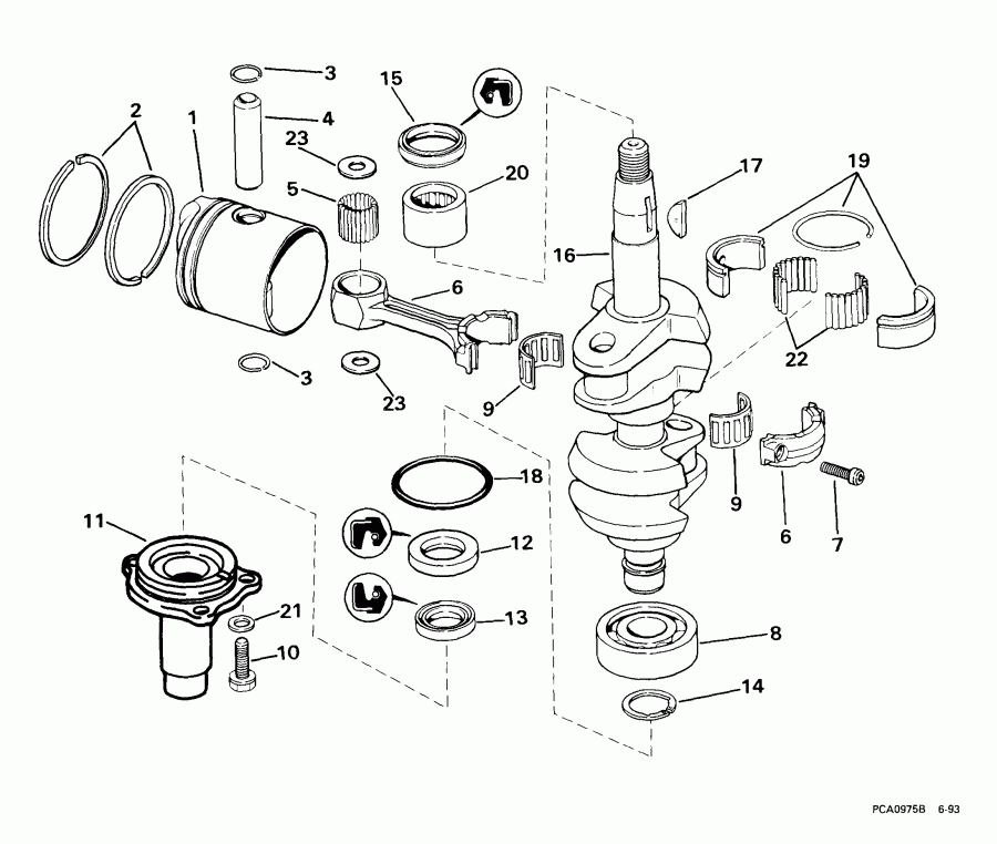 ��������� ����� ������� E15WRLEES 1999  - ankshaft & Piston