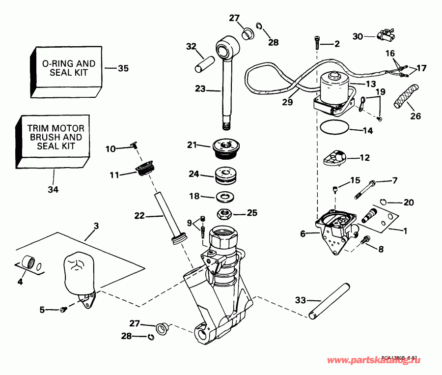��������� �������� ����� EVINRUDE E175FCXEEC 1999  - wer Trim/tilt Hydraulic Assembly - wer Trim / tilt Hydraulic Assembly