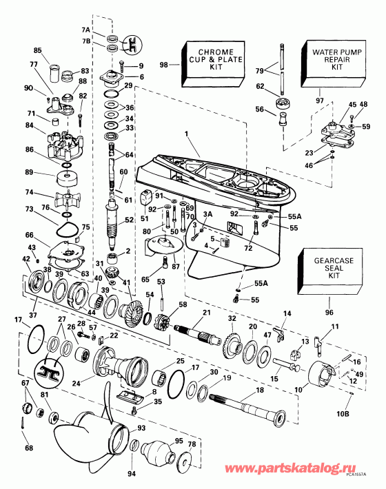 ��������� �������� ����� EVINRUDE E175FPLEEC 1999  - Counter-rotation -- Fcx Models