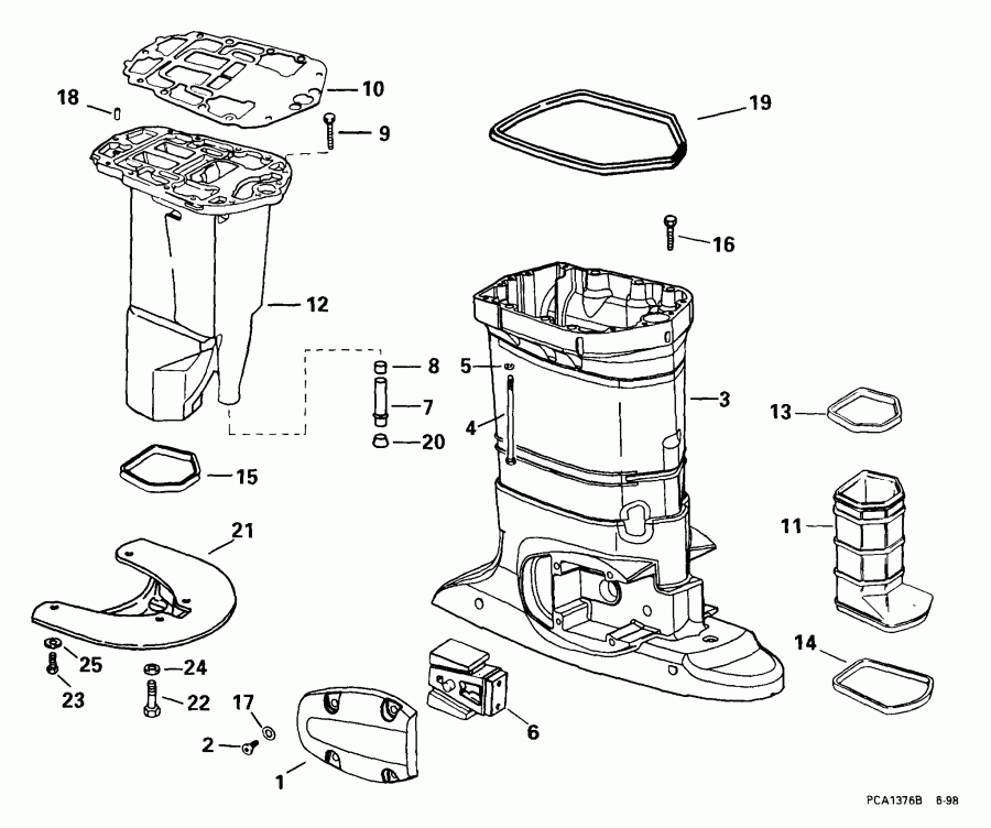 ��������� EVINRUDE E175FSLEES 1999  - haust Housing