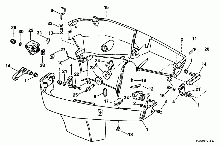  EVINRUDE E200WPXEEN 1999  - wer Engine Cover - wer ������ ��������� (�����)