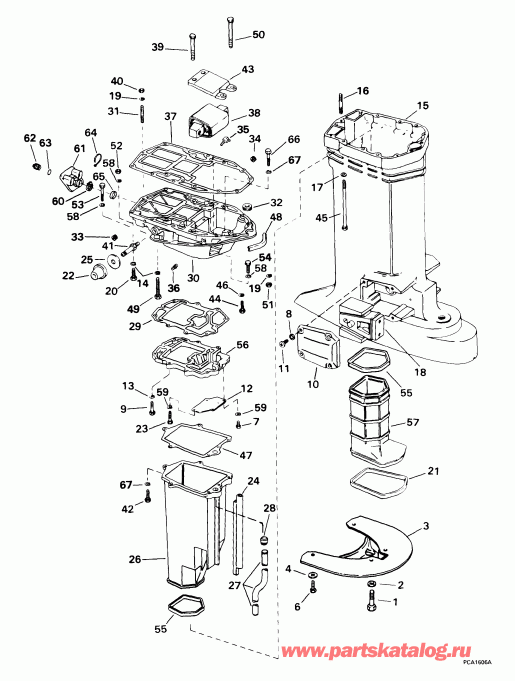 ��������� EVINRUDE E225FCXEEN 1999  - haust Housing