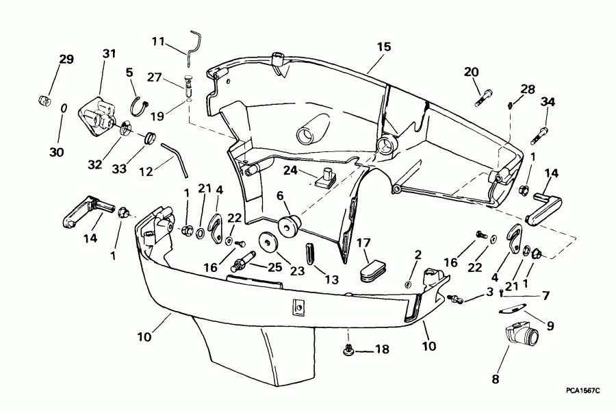 ��������� EVINRUDE E225FCXEEN 1999  - wer Engine Cover