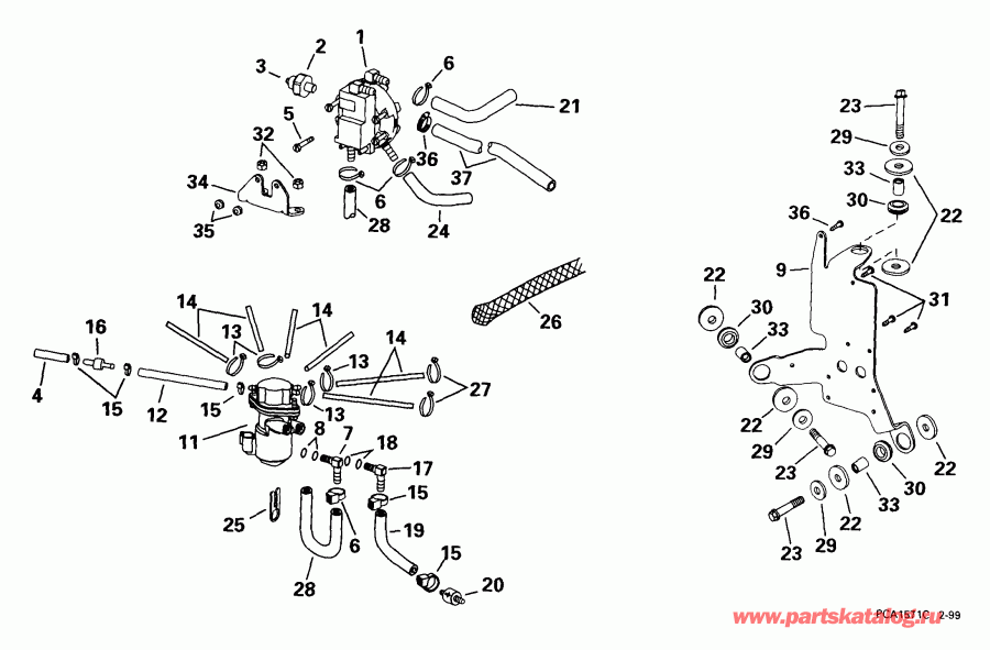 ��������� �������� ����� Evinrude E225FCXEES 1999  - l Components