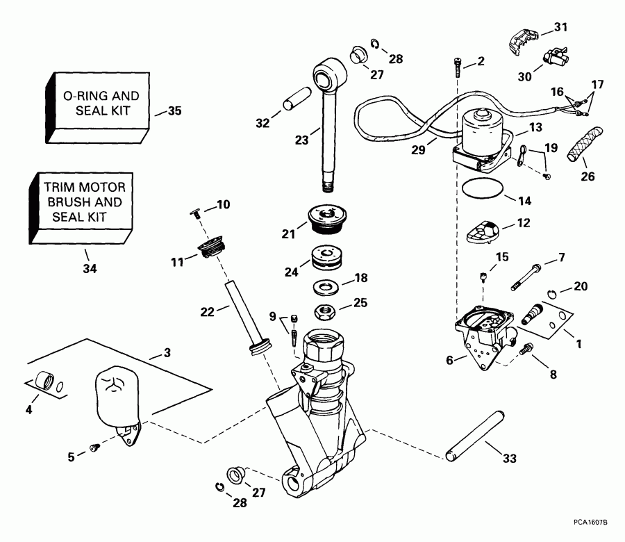 ��������� ��������� EVINRUDE E225FPXEEN 1999  - wer Trim/tilt Hydraulic Assembly - wer Trim / tilt Hydraulic Assembly