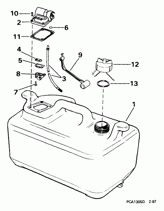 �������� ��������� ����� Evinrude E25WREEN 1999  - 6 ������ /  6 Gallon