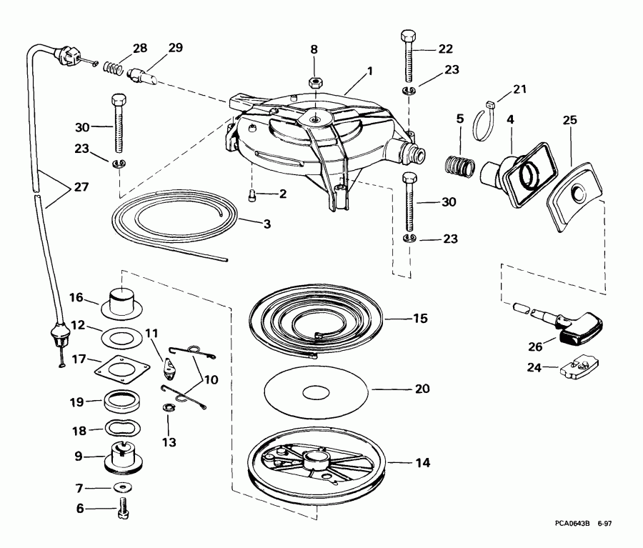 ��������� EVINRUDE E25WRLEEN 1999  - wind ������� / wind Starter