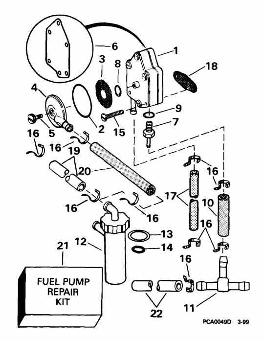 ��������� EVINRUDE E25WRLEES 1999  - el ����� / el Pump